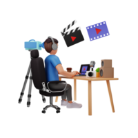 video editor 3d character illustration png